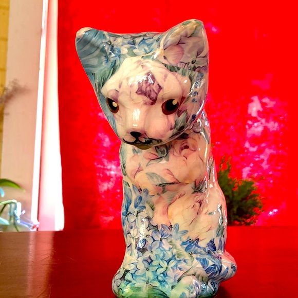 Accents Vintage Decoupage Cat Figurine Poshmark